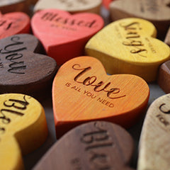 Engraved Wood Hearts