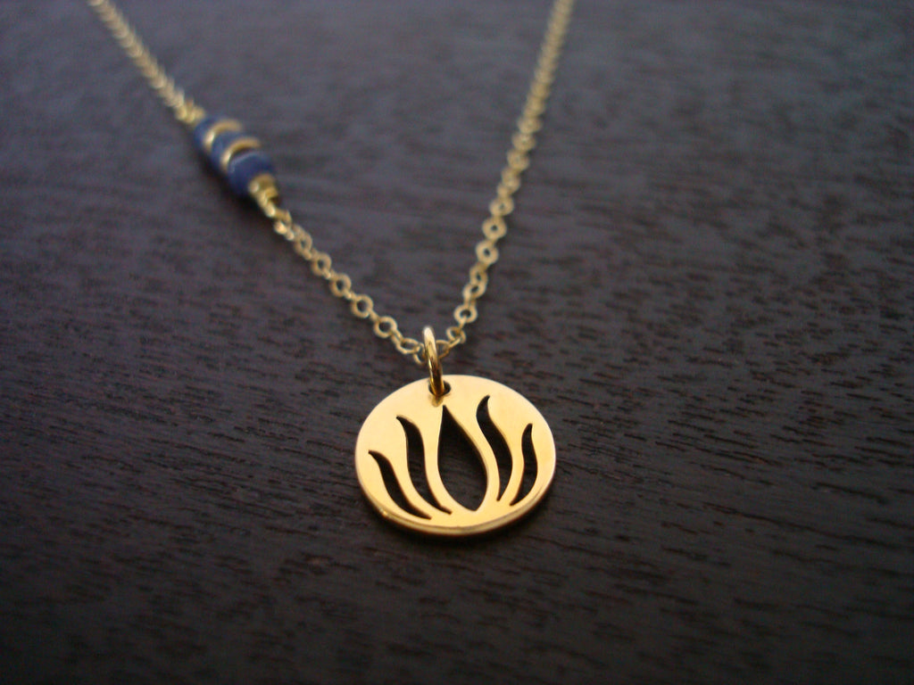 Indian Sapphire Lotus Necklace | औं 5th Element Yoga