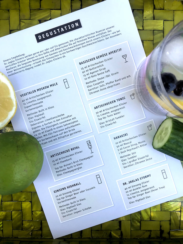 dr Jaglas cocktail menu