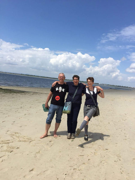 Philippe, Anabela and Marion on Matosinhos beach