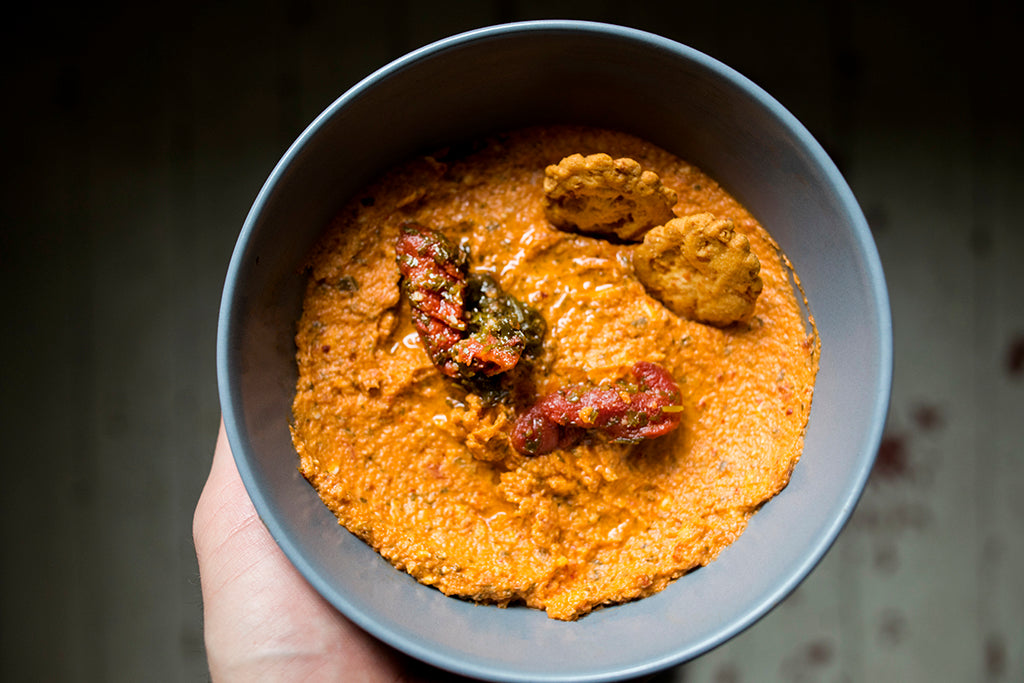 Tomato dip in bowl