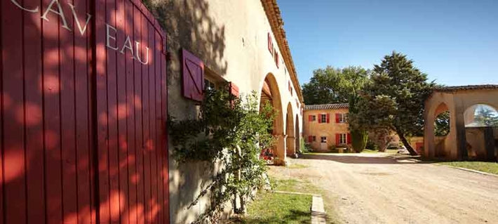 Wine cellar entrance at Château Miraval