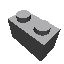 2 x 1 grey Lego brick