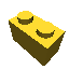 1x2 yellow Lego brick