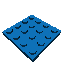 Flat Blue 4x4 Lego Brick