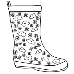 Flower Pattern Wellington Boot Outline