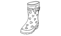 Heart Wellington Boot Outline