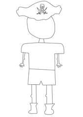 Pirate kid outline