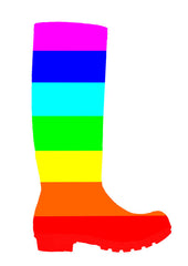 Rainbow Stripe Wellington Boot Pattern