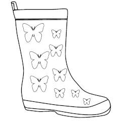 Butterfly Wellington Boot Outline – Bootkidz