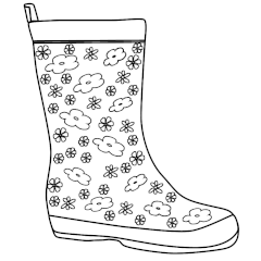 Flower Pattern Wellington Boot Outline – Bootkidz