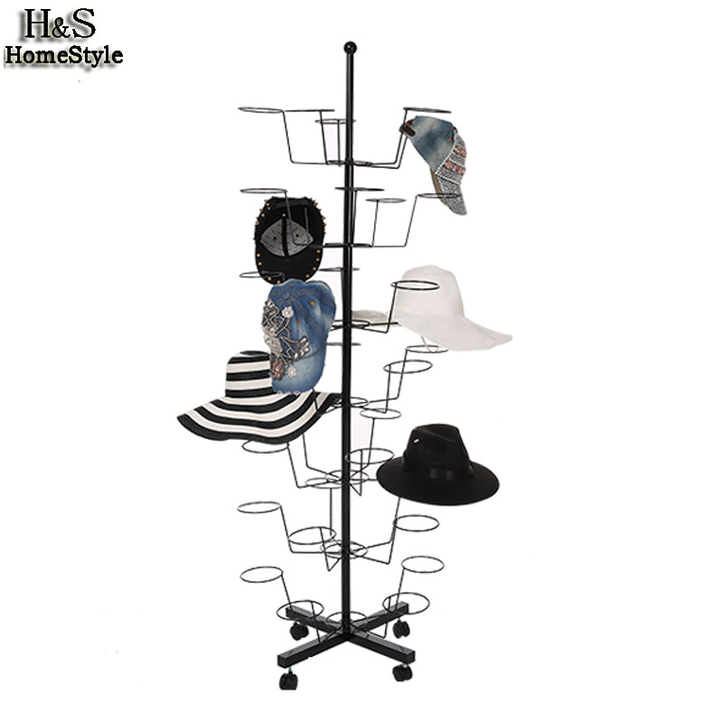 Homdox Hat Cap Display Retail Rotating Adjustable Metal Stand Hanger R ...