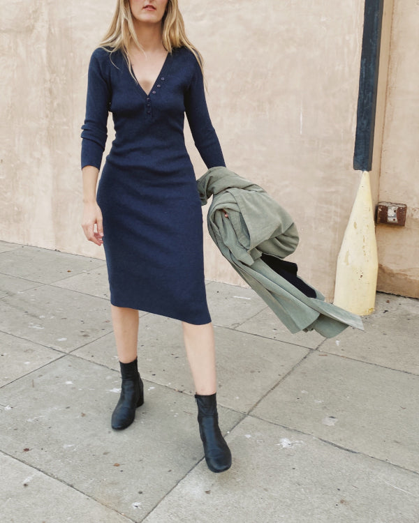 Blue Knit Dress By Closed Caption
