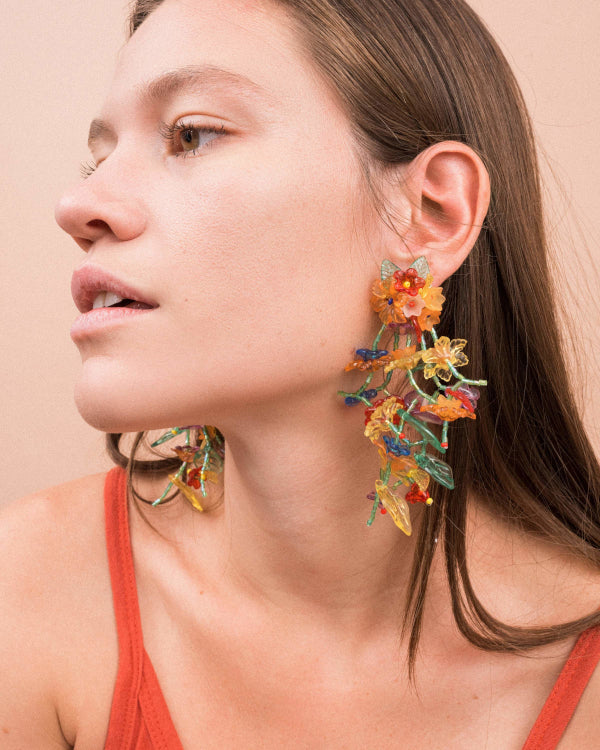Flower Statement Earrings By Closed Caption