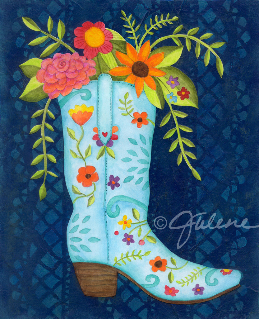 cowgirl boots painting