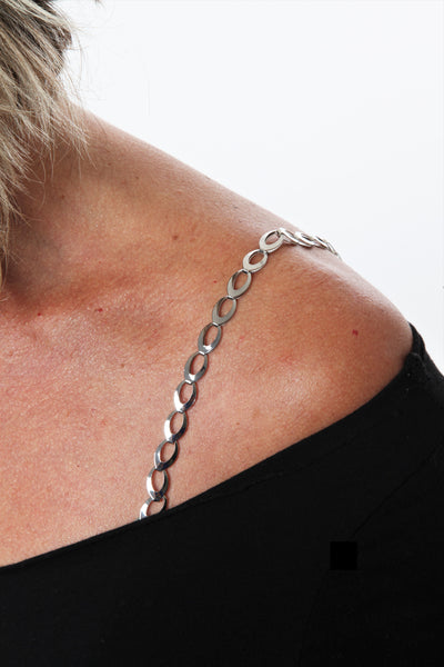 2 pairs of rhinestone bra straps (silver and black) Adjustable
