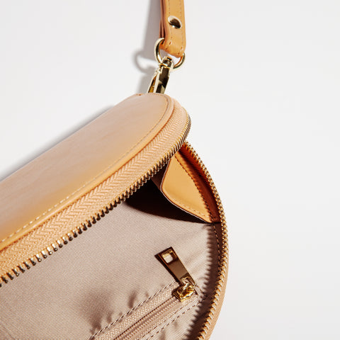 Half Moon Clutch in Tan – Poketo