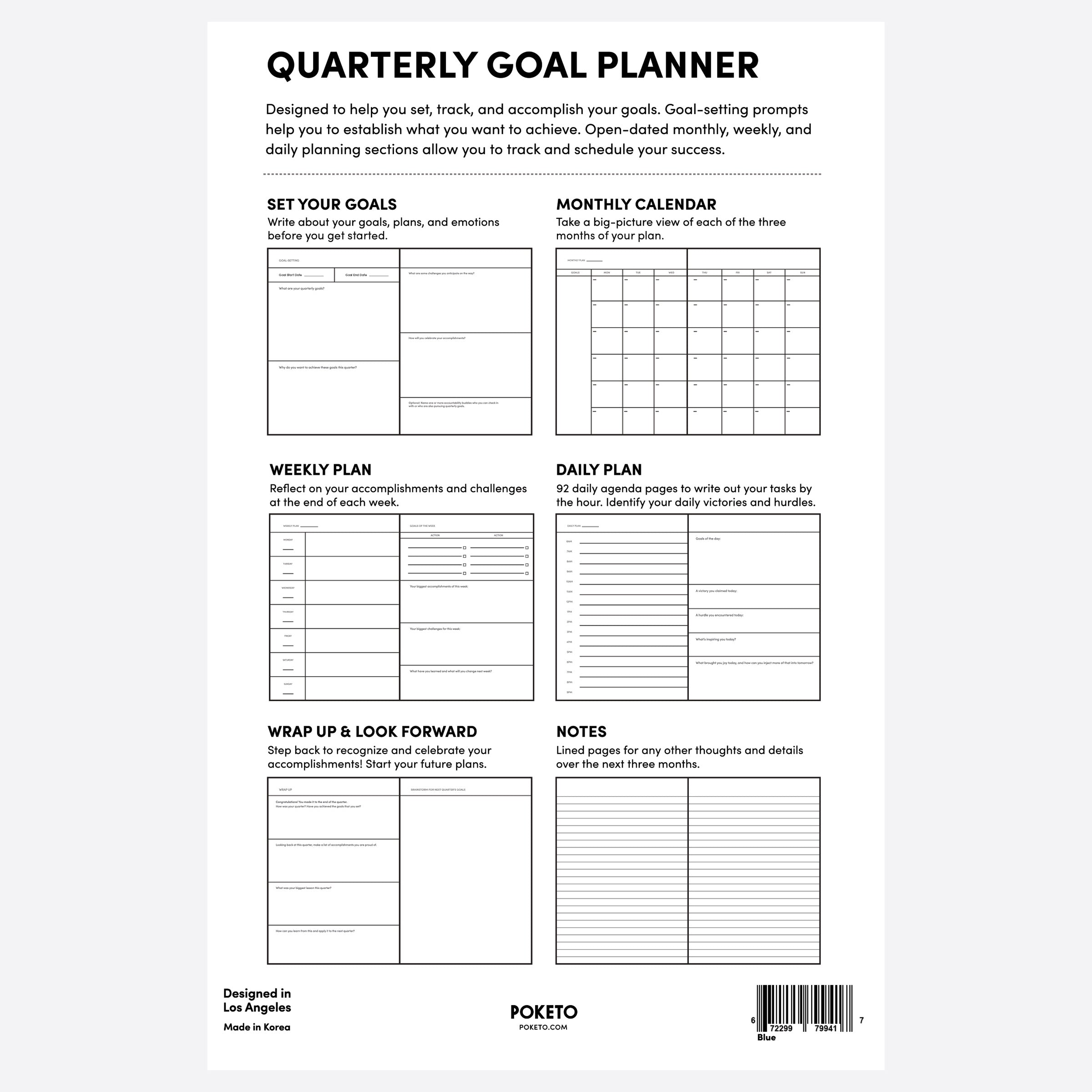 Seconds Quarterly Goal Planner in Blue