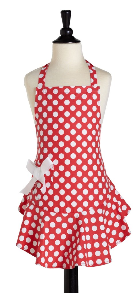 Jessie Steele Geranium Pink & White Polka Dot Josephine Apron