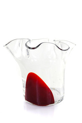 Ruffled Red Vase