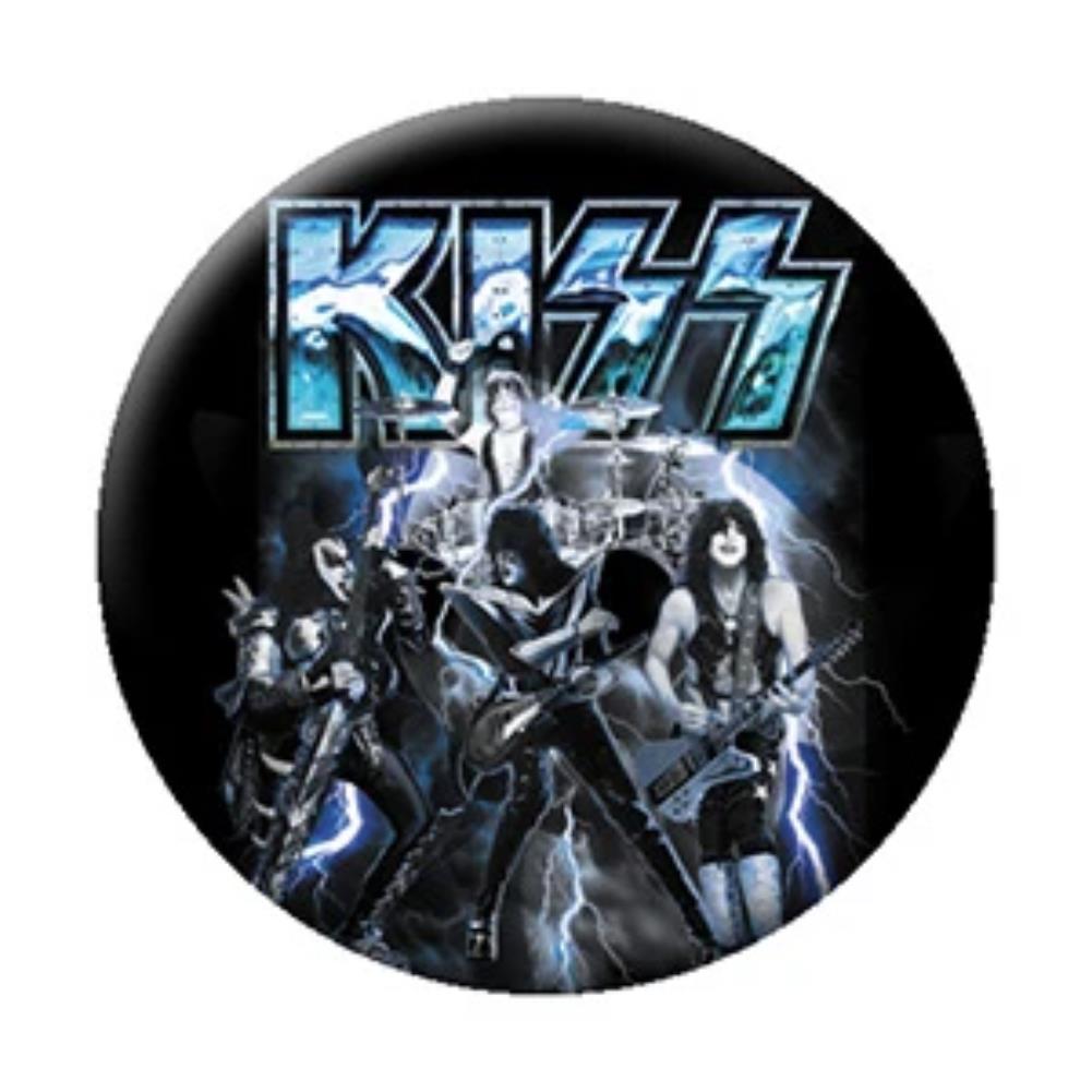 KISS Logo Band Lightning Button – RockMerch