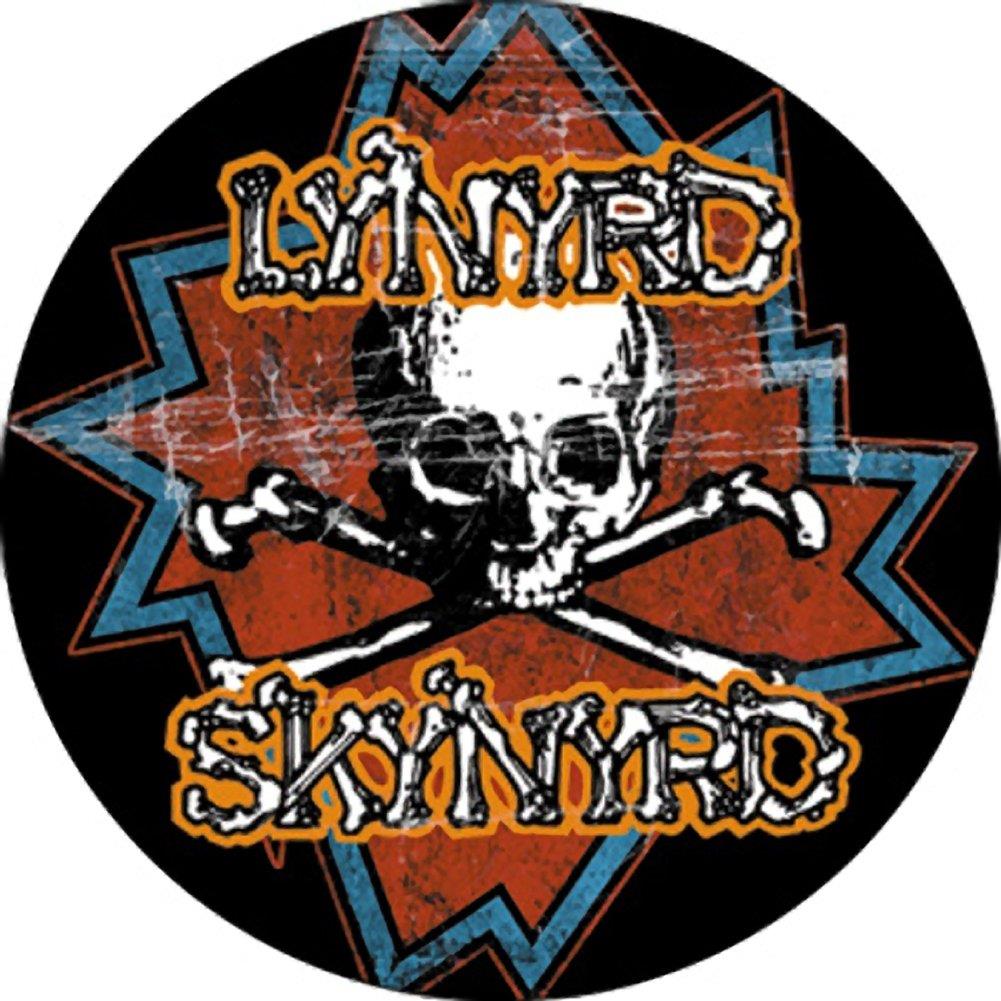 Lynyrd Skynyrd Skull With Logo Button Rockmerch