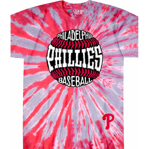 Philadelphia Phillies Womens Light Blue Tie Dye Short Sleeve T