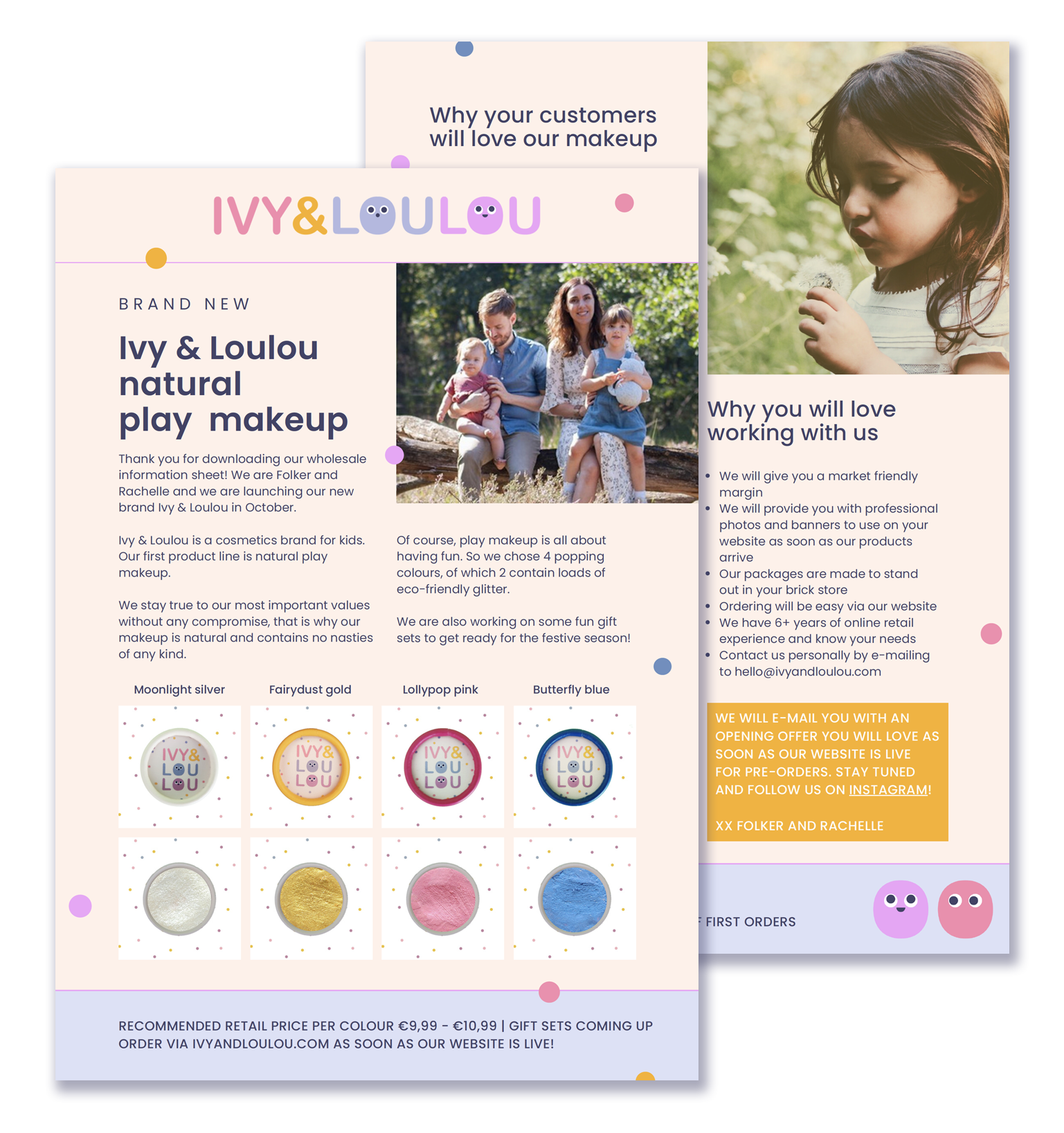 Ivy & Loulou verkoopsheet