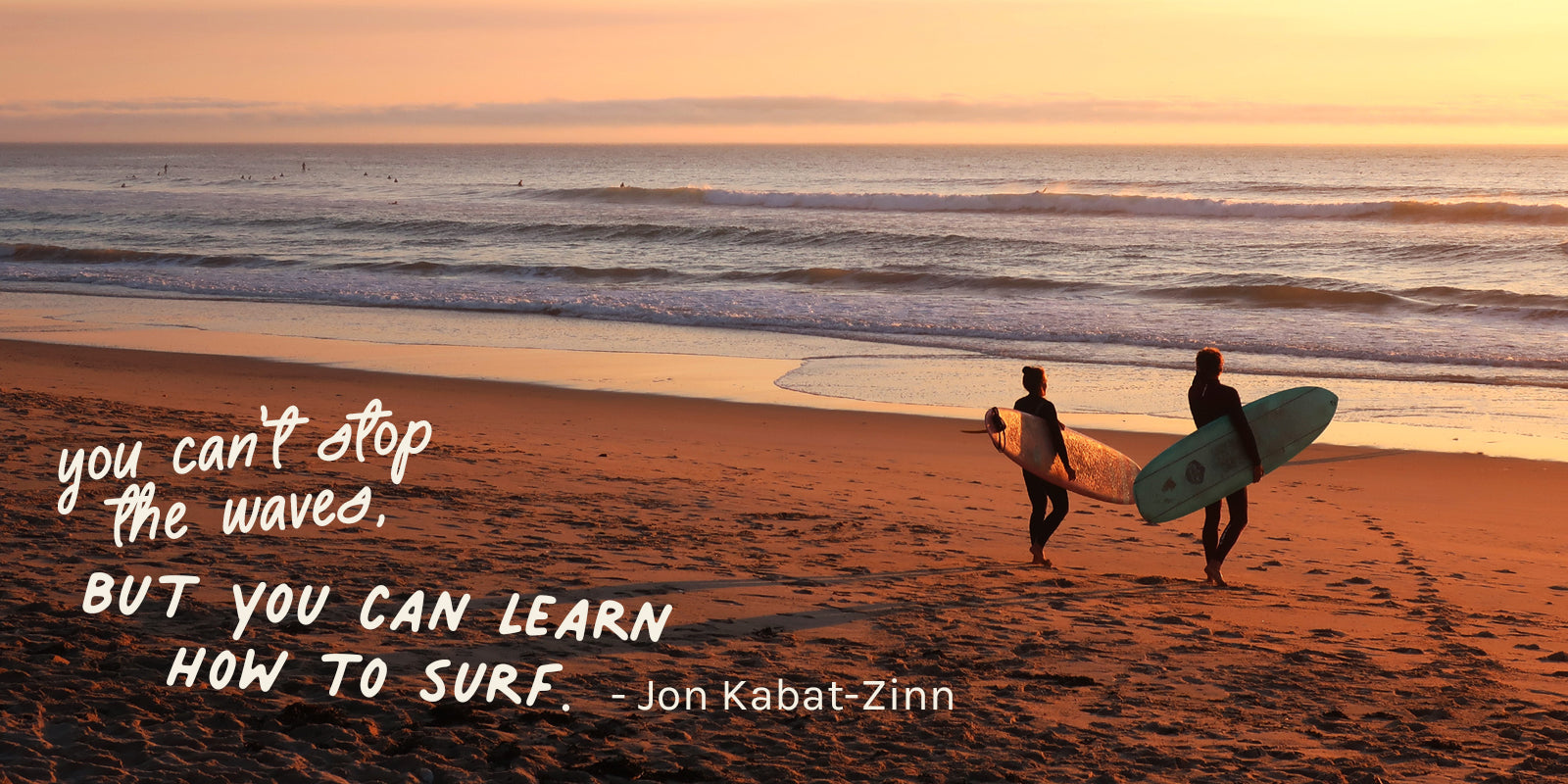 you can't stop the waves but you can learn to surf