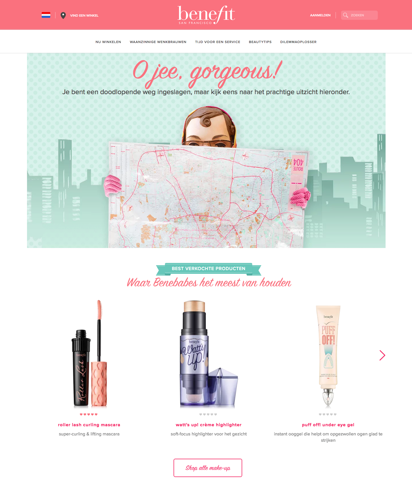 Benefit cosmetics 404 page