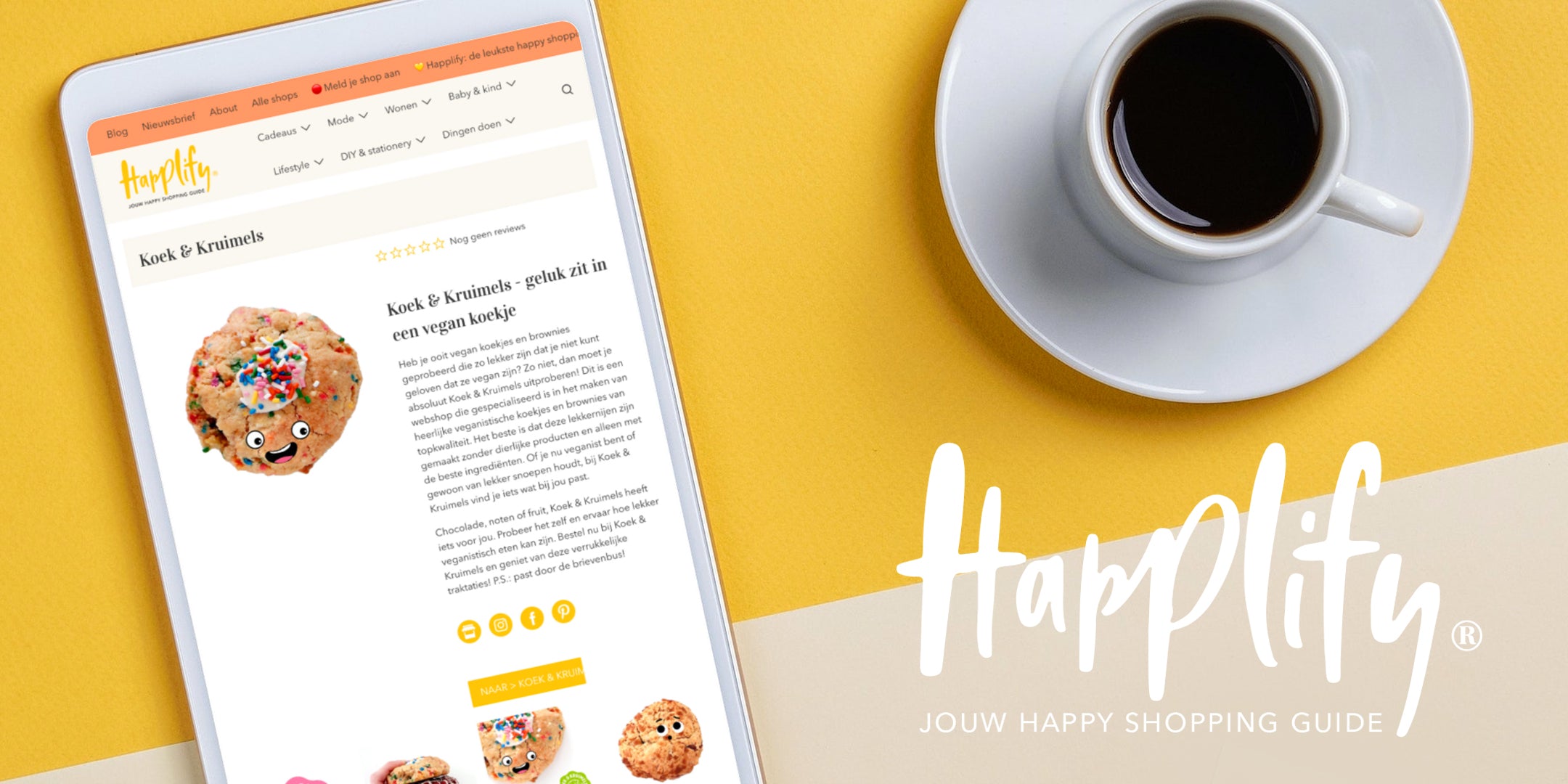 Happlify, happy shopping guide voor webshops in Nederland en België