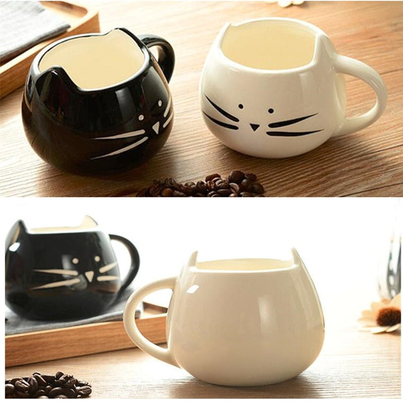 Black And White Cat Coffee Ceramic Cups - CatLoversParadise101
