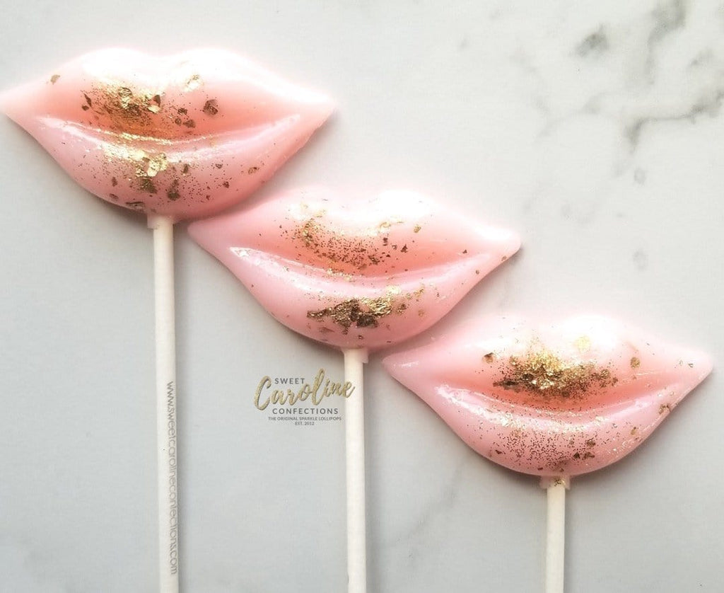 Light Pink And Sparkle Lip Lollipops Set Of 6 0956