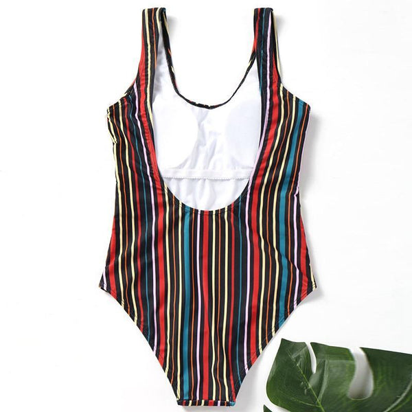 Vertical stripes one piece swimsuit – Selkie Swimwear