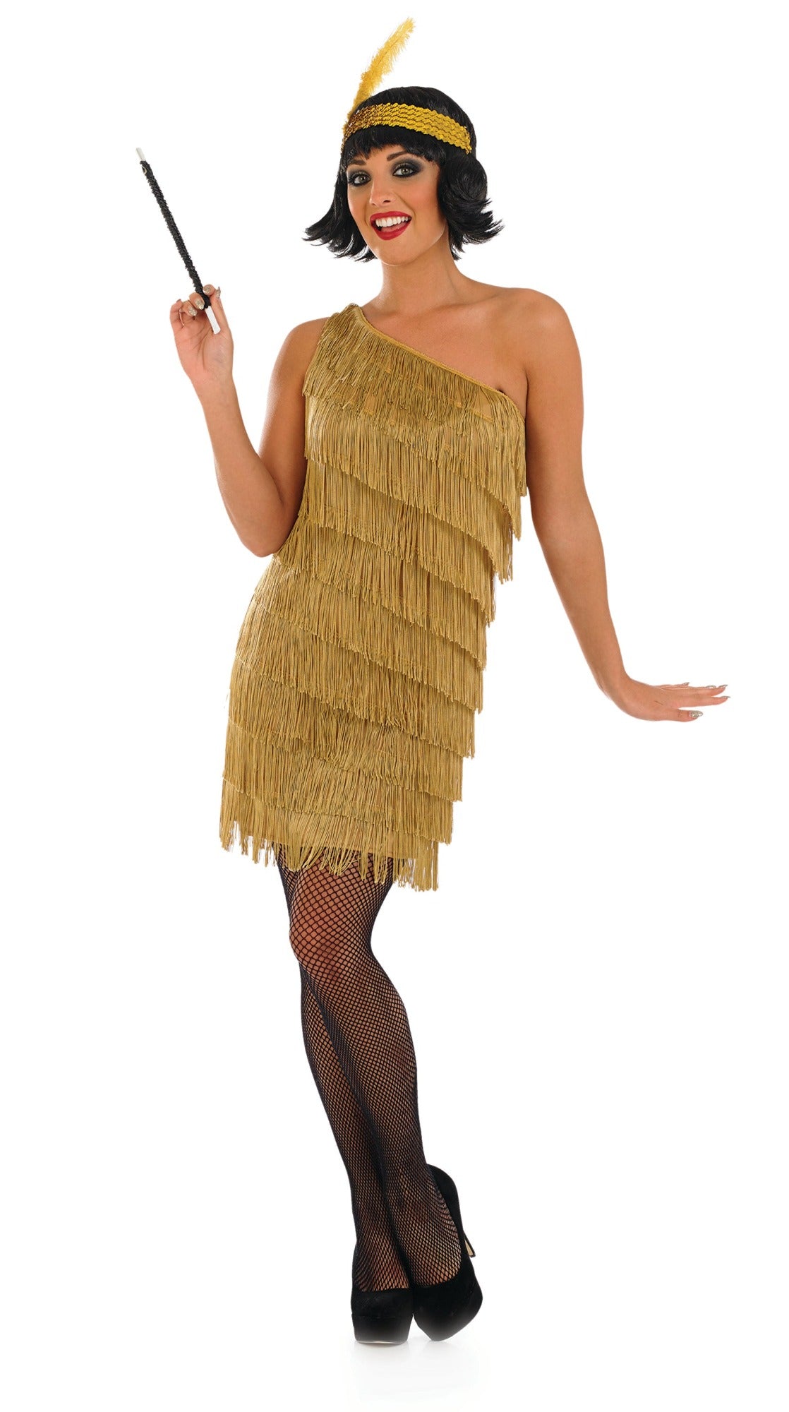gold flapper girl dress