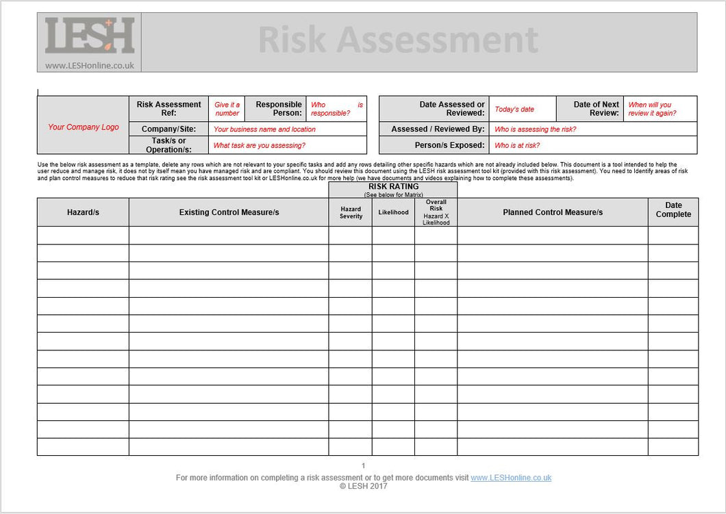 free-risk-assessment-template-master-template