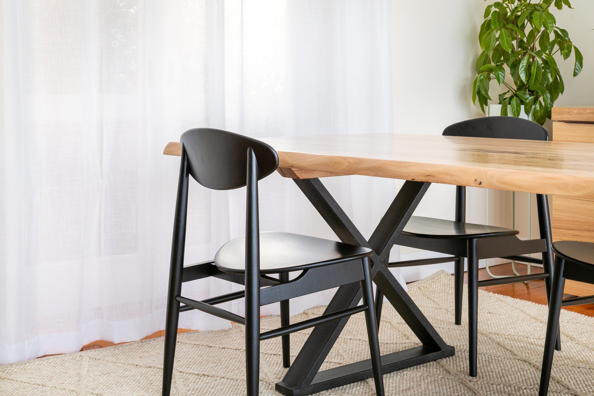 solid wood black dining chairs