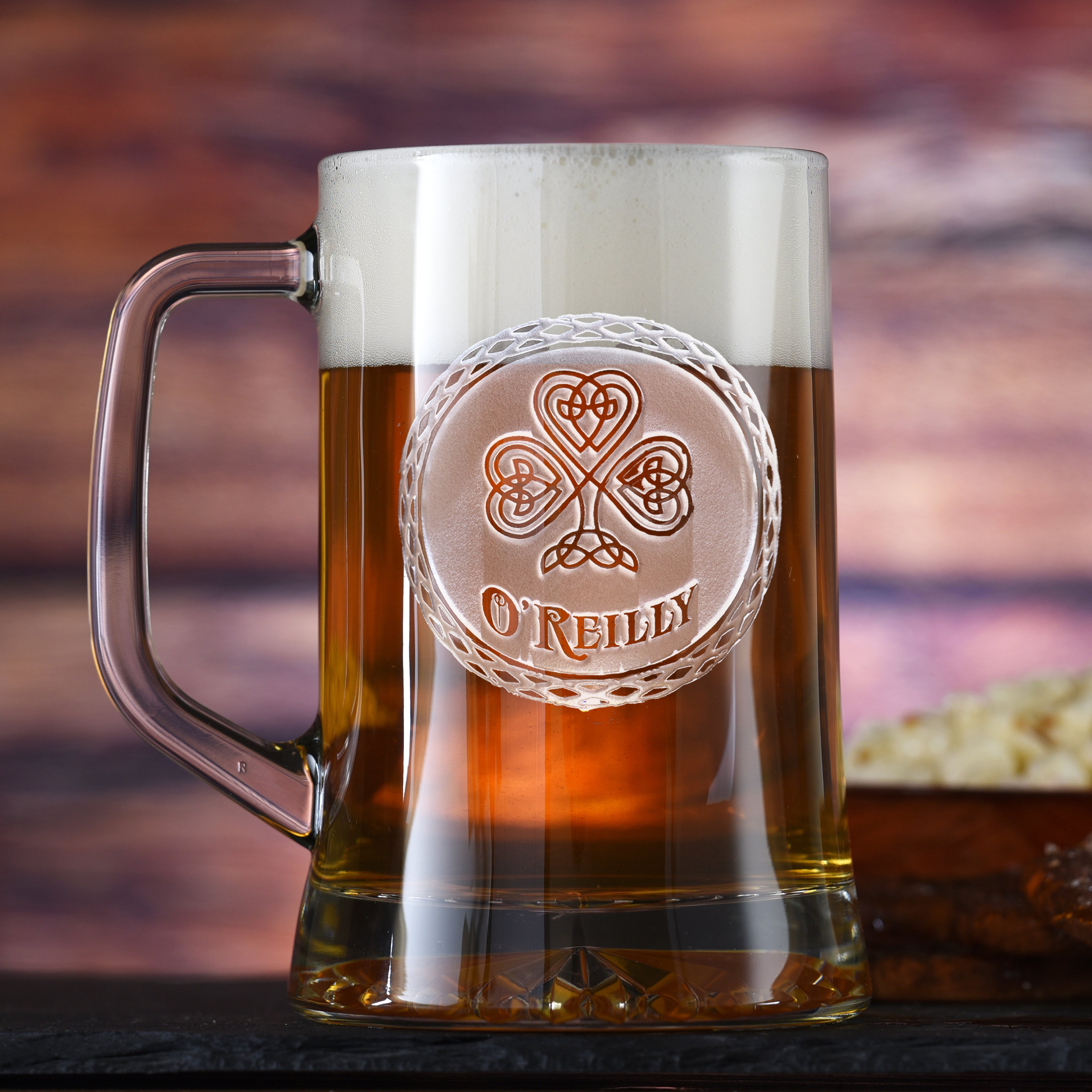 Custom Engraved Irish Beer Stein  Shamrock Beer Mug– Crystal Imagery