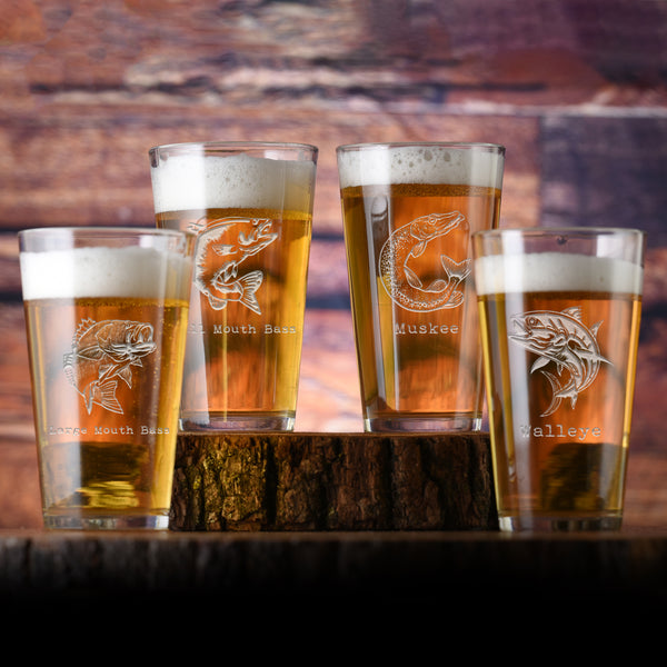 Trout Fishing Beer Glass Gift Set for Fishermen– Crystal Imagery