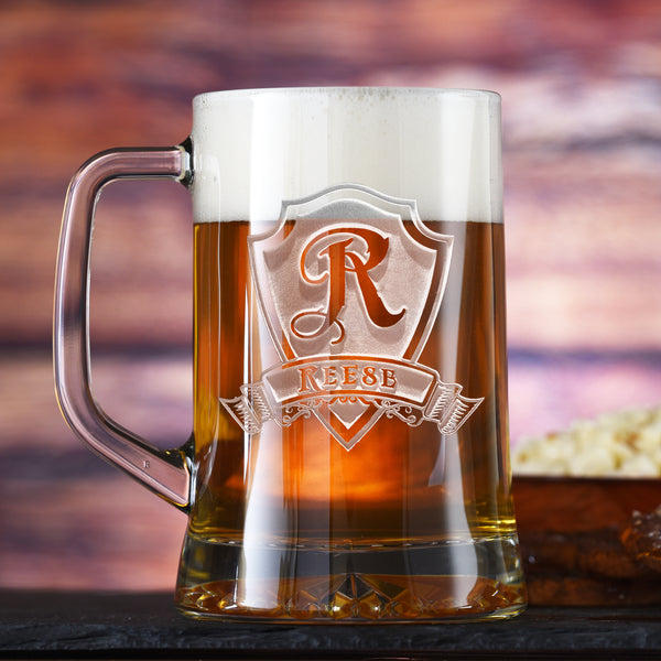 Family Crest Beer Mug, Coat of Arms Mug Set