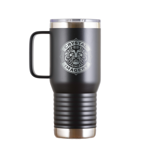 Custom Logo Tumbler  Engraved Logo Yeti Style Coffee Tumbler– Crystal  Imagery
