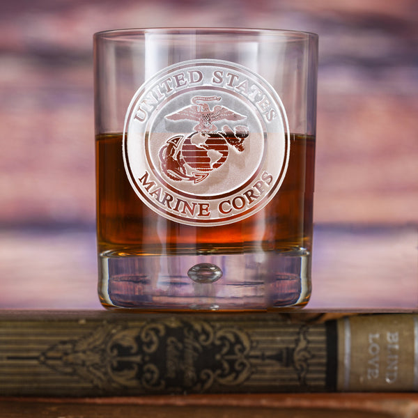 Engraved and Personalized Marine Corps Pub Pint Glasses– Crystal