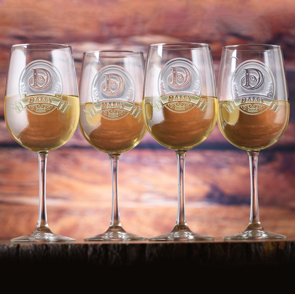 Diamond Monogram Wine Glass