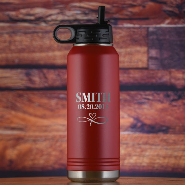 Engraved Water Bottles With Straw, Personalized Insulated Water Bottle,  Name Water Bottle, Custom Water Bottle, Valentines Gift Idea 