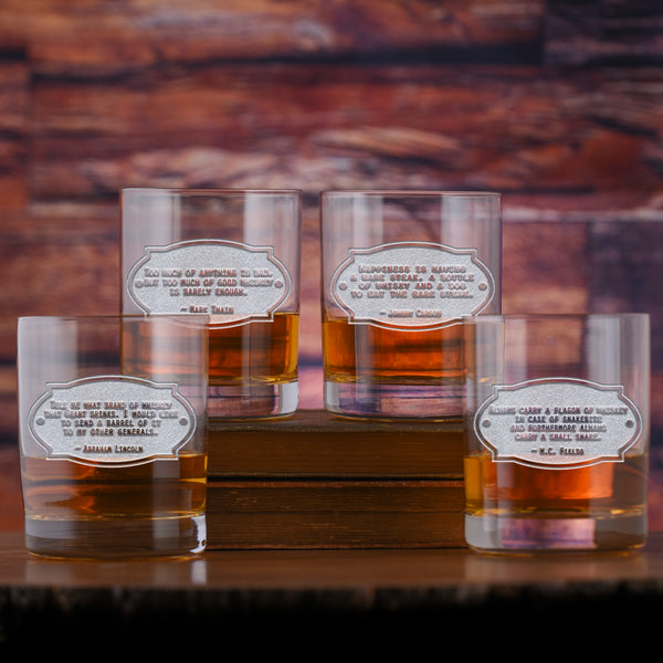 Set of Four Chivas Regal Square Whiskey Glasses With Irish Blessing: May  Our House Always Be Too Small to Hold All Our Friends 