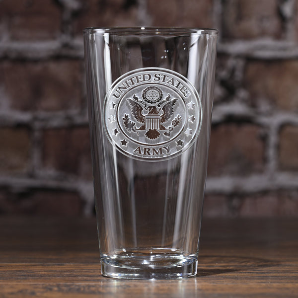 Engraved and Personalized Marine Corps Pub Pint Glasses– Crystal