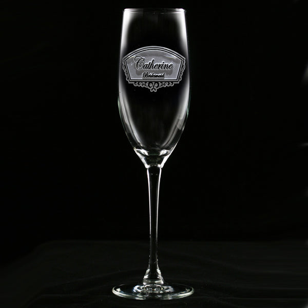 Engraved Personalized Bridesmaid Champagne Glass