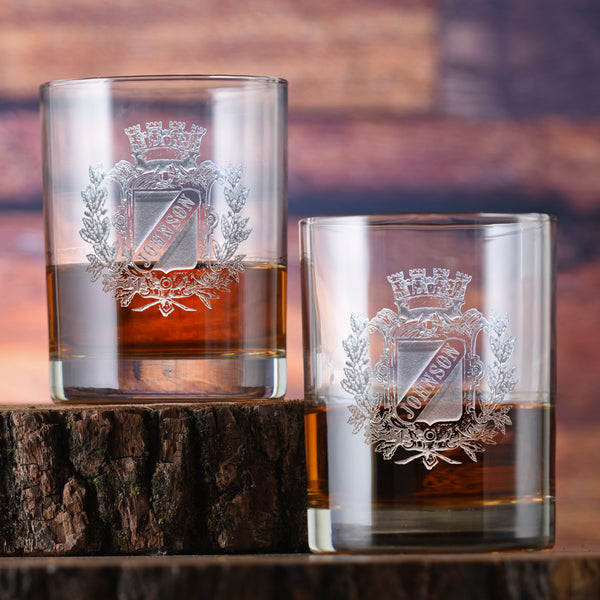 Family Crest Pint Glasses (Set of 2) – Healy Glass Artistry