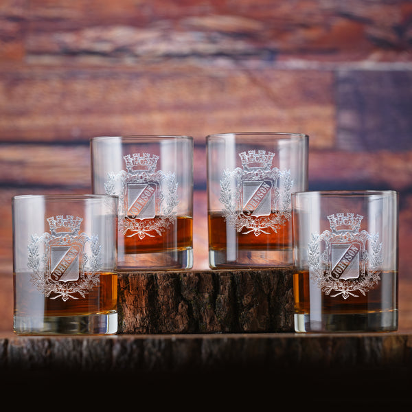 Personalised Whiskey Glasses Set Glen ~ Hall of Names at Lineage