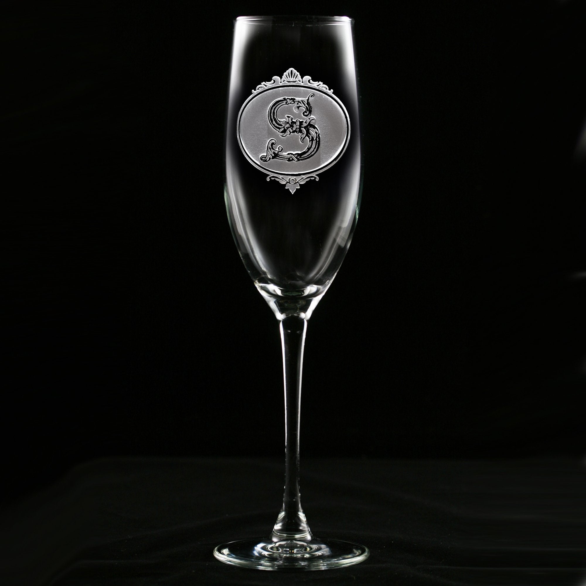 etched champagne glasses